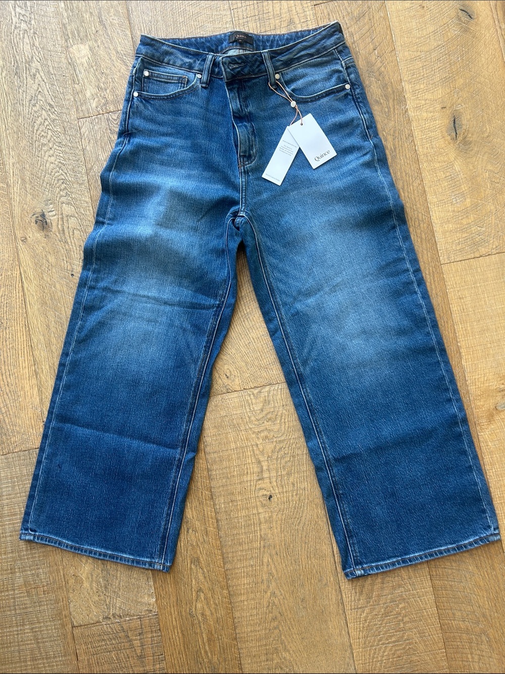 Quince Bella stretch Relaxed straight Jeans in Atlantic Blue